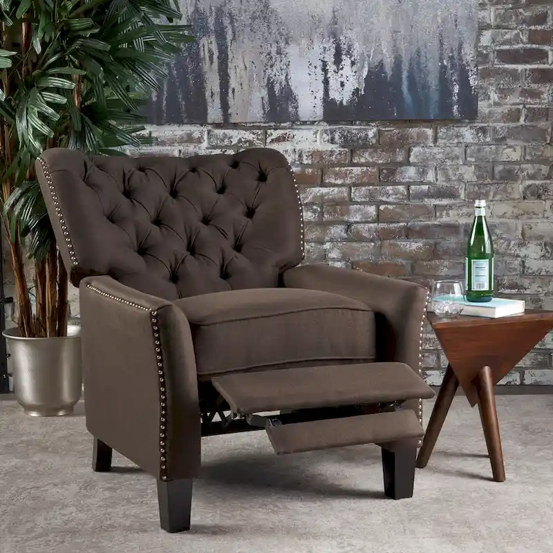 Cerelia Tufted Fabric Recliner by Christopher Knight Home