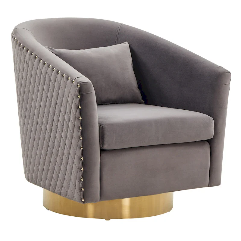 Quilted Swivel Tub Chair - 30Wx32Dx30H