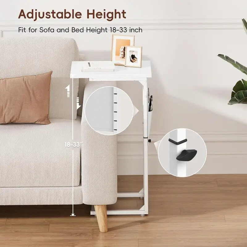 C Shaped End Table - 16D x 12W x 33H