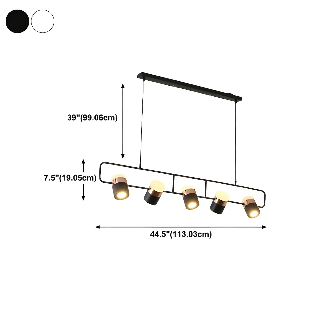 Kitchen Modern Black Cylinder Pendant Light