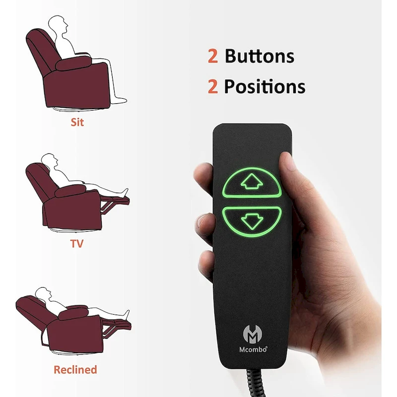 MCombo Large Power Swivel Glider Rocker Recliner Chair with Massage and Heat, Faux Leather 7748