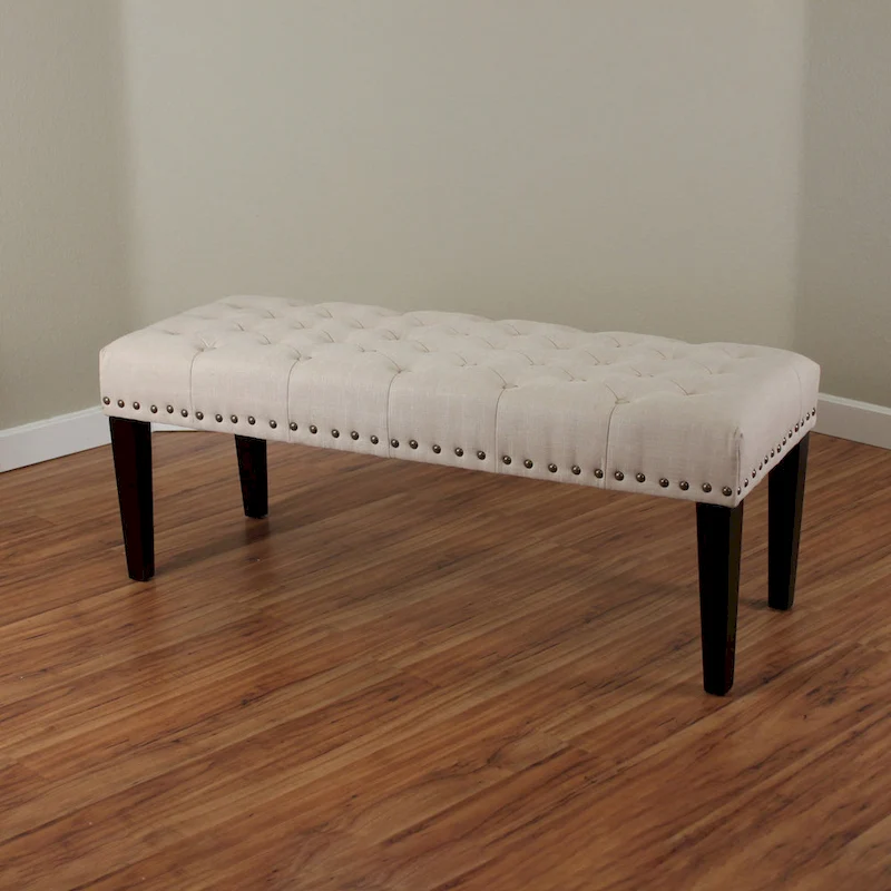 Sopri 49-inch Linen Upholstered Tufted Transitional Bench