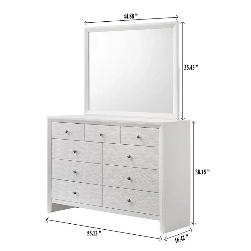 5 Piece White Panel Bedroom Set