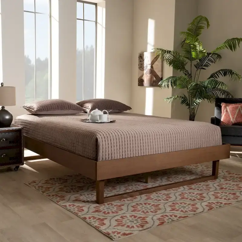 Mid-Century Modern Style Platform Bed Frame