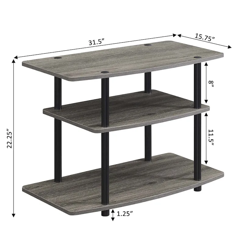 Convenience Concepts Designs2Go No Tools 3 Tier TV Stand