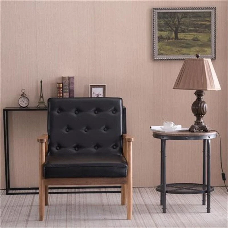 Retro Modern Faux Leather Chair Black