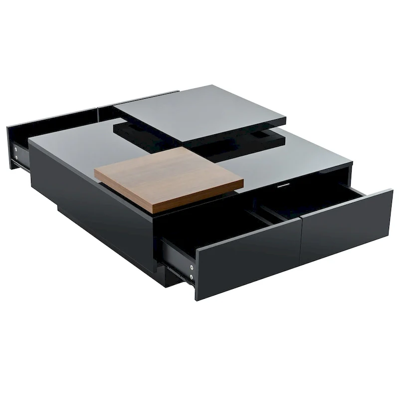 Square Wood Coffee Table with High Gloss finish