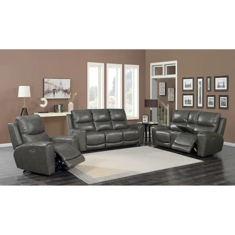Steve Silver Fyti Top Grain Leather Power Reclining 3-piece Set
