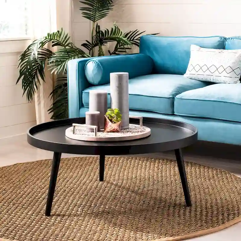 Arline Round Tray Top Coffee Table - 35.4 x 35.4 x 15 - 35Wx35Dx15H