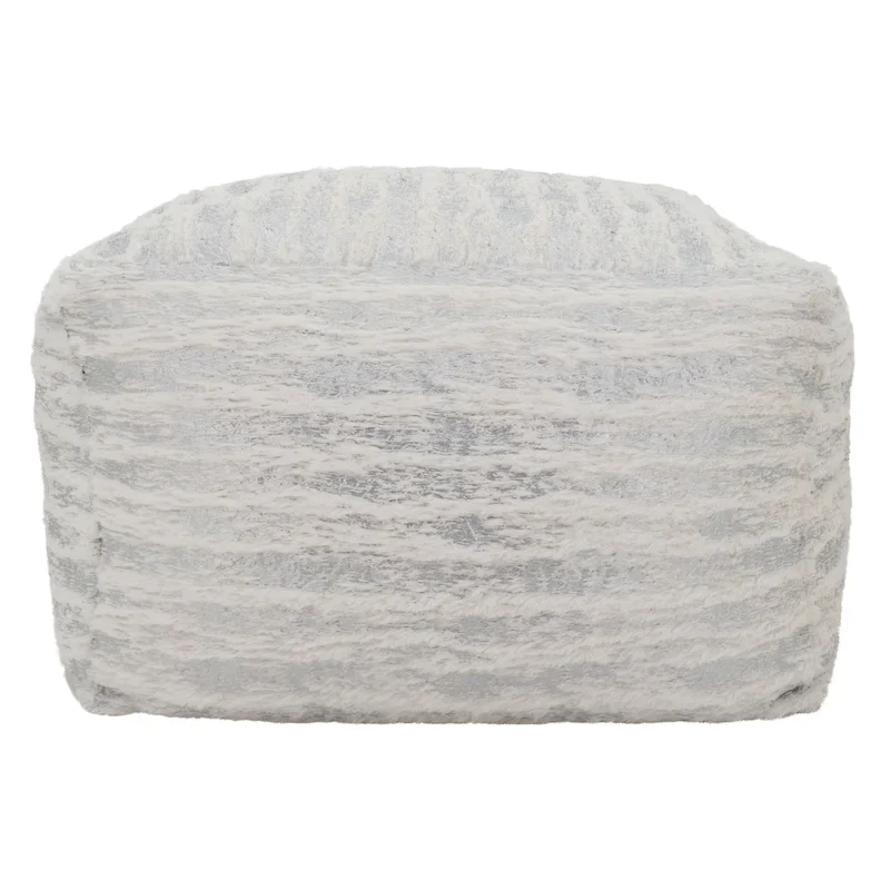 Faux Fur Pouf With Foil Print Design