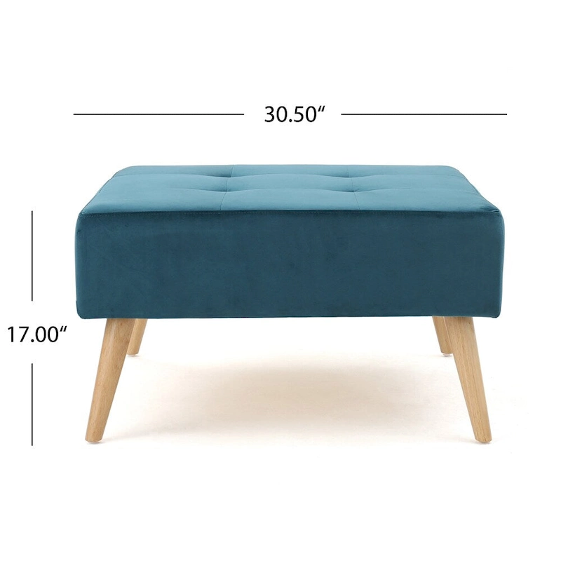 Omry Mid-Century Velvet Ottoman by Christopher Knight Home