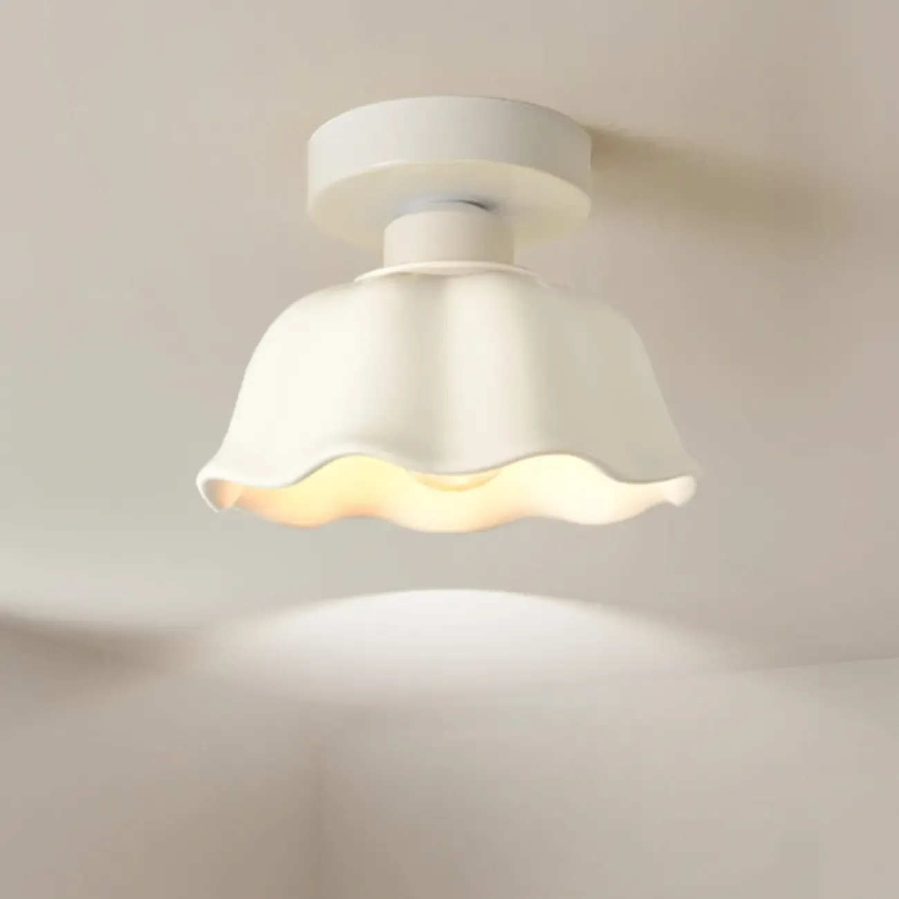 Modern Hallway Metal Rhombus Semi Flush Ceiling Light