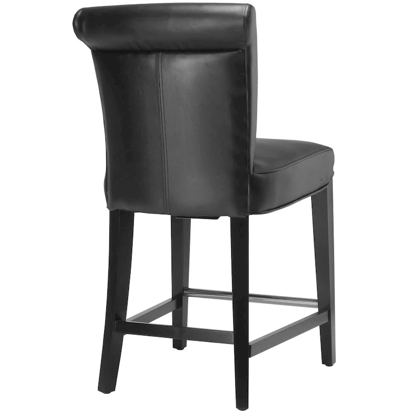 Black Faux Leather 23-inch Counter Stool - 18.7 W x 23 D x 36.4 H - 19Wx23Dx36H