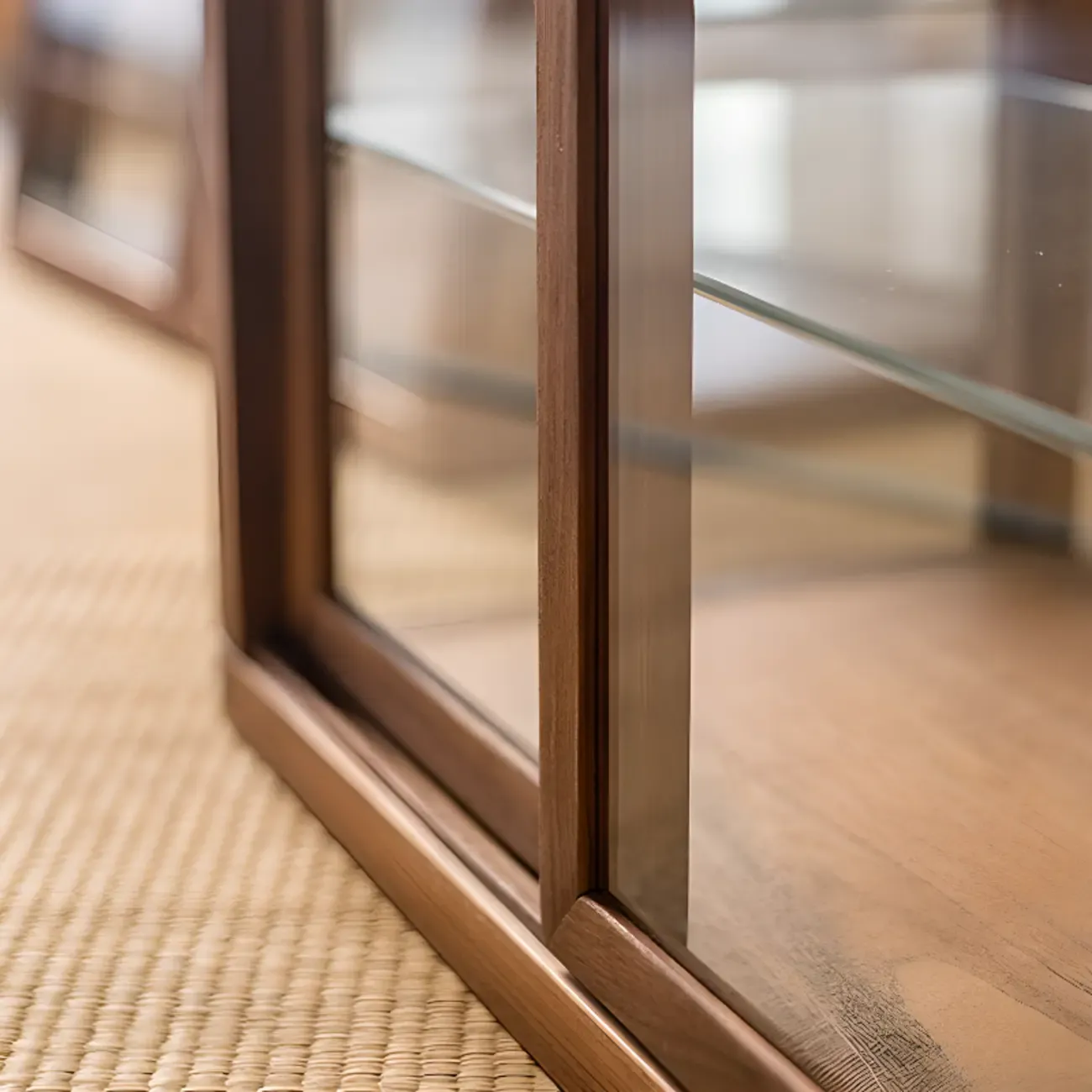 Small Wooden Glass Display Curio Cabinet Tableytop