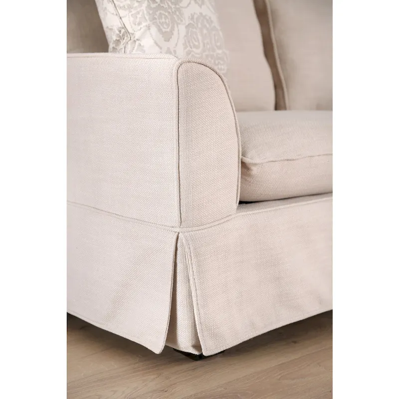 Gami Transitional Linen Fabric Skirted Sectional by Furniture of America