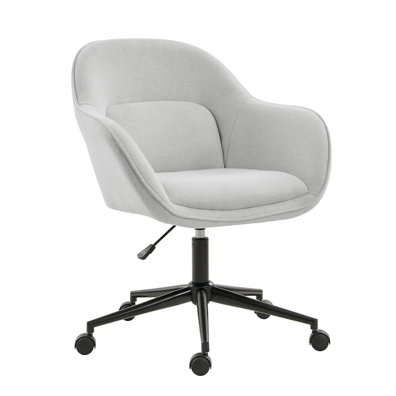Victoria Curved Backrest 0ffice Chair Rotatable With Casters And Metal Base by HULALA HOME