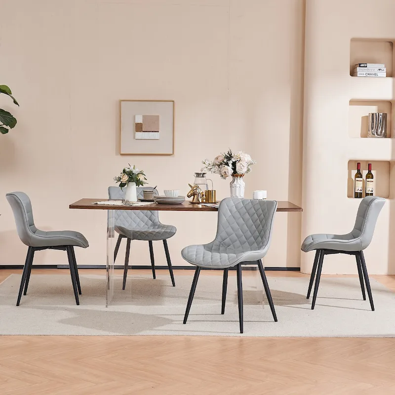 Dining Chairs Set of 2 Modern Leather Upholstered Dining Room Chair