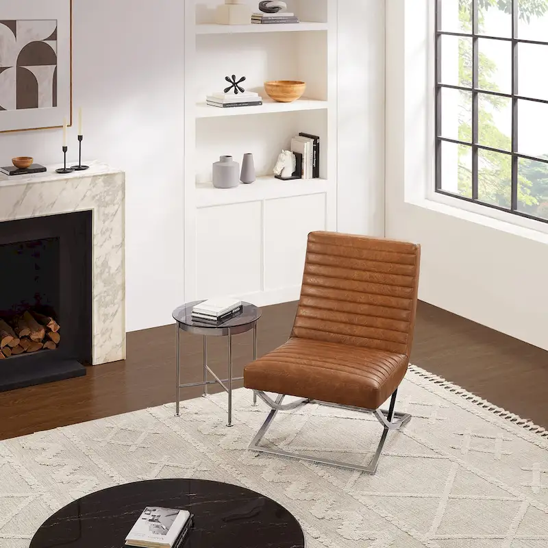 Art Leon Retro Armless Leather Chair