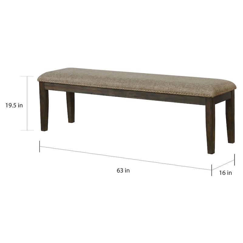 The Gray Barn Ruddy Road Farmhouse 63-inch Rectangle Espresso Dining Bench