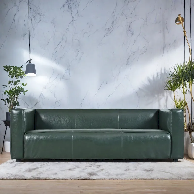 84.25 PU 3-Seater contemporary style Sofa with Birch Wood Legs for living room