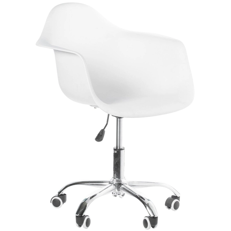 Mid-Century Modern Style Adjustable Swivel Plastic Shell Molded Office Task Chair with Rolling Wheels