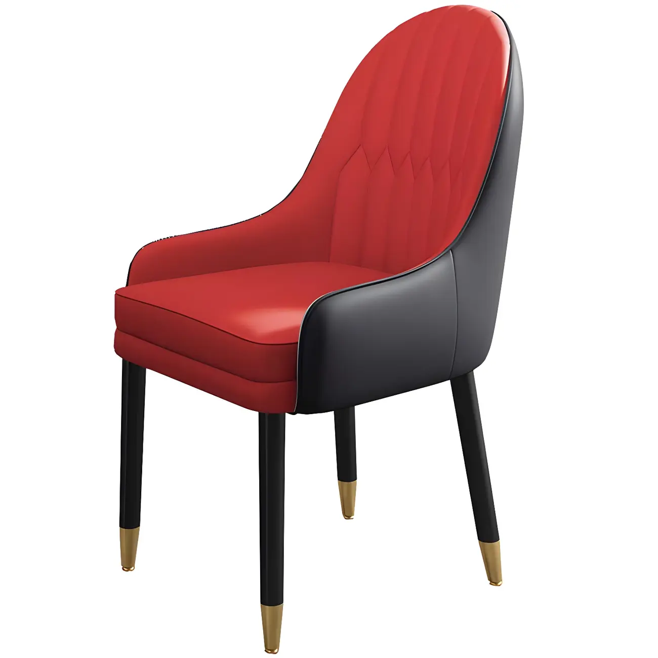 Modern Leather Upholstered Dining Chair with Arms
