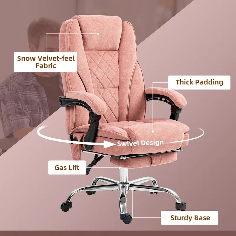 Vinsetto Massage Office Chair with 6 Vibration Points, Heated Reclining Computer Chair, Swivel Desk Chair