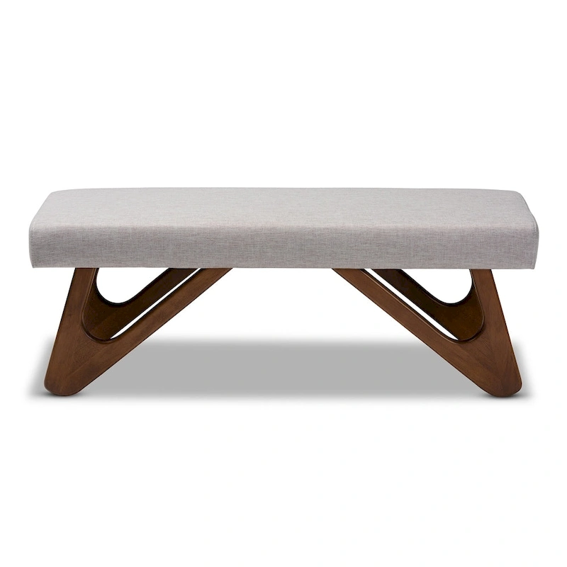 Carson Carrington Ullaberg Mid-century Modern Upholstered Boomerang Bench