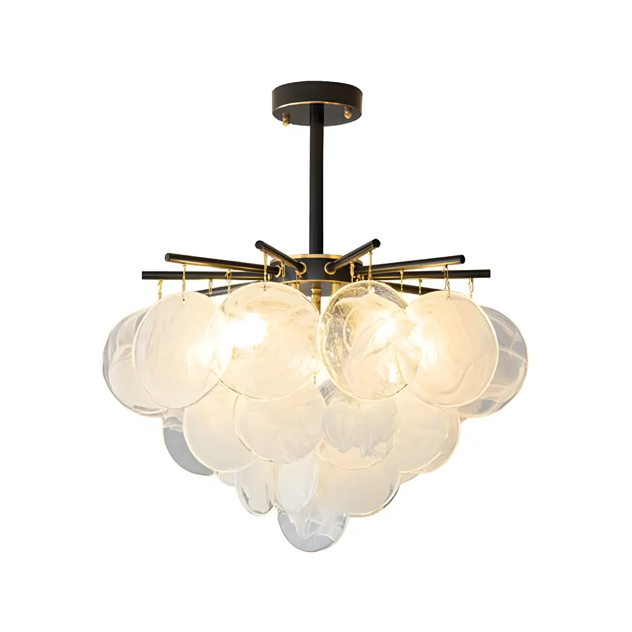 Modern Metal Ambient Glass Chandelier