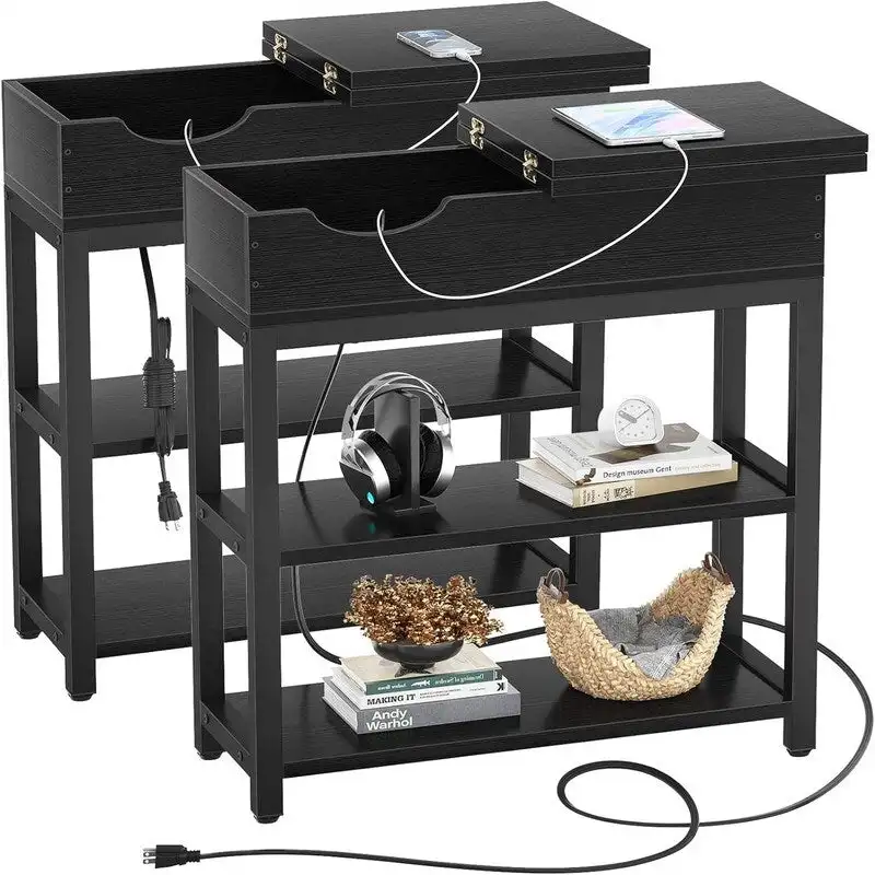 End Table with Charging Station - 11D x 23.6W x 24.5H