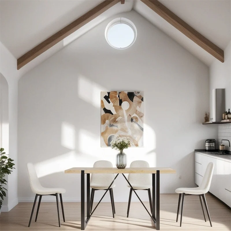 Modern Dining Room Chairs with Metal Legs(Set of 4) - N/A