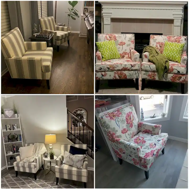 Armchair Accent Chairs with Nailhead Trim Set of 2