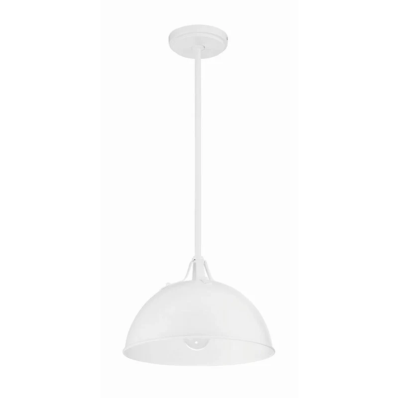 Soto 1 Light White Pendant - 12 W x 8 H