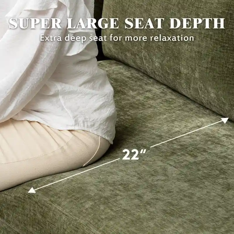 EROMMY U Shaped 6-seat Sectional Sofa Couch, Reversible Sleeper in Modern Chenille Design, with Chaise Lounge and Ottoman