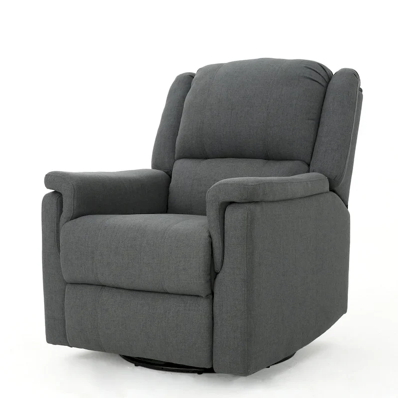 Roomfitters Fabric Glider Recliner with Swivel, Manual Reclining Chair