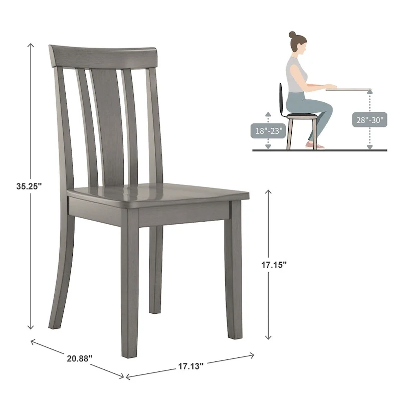 Wilmington II 48-Inch Rectangular Antique Grey 5-Piece Dining Set