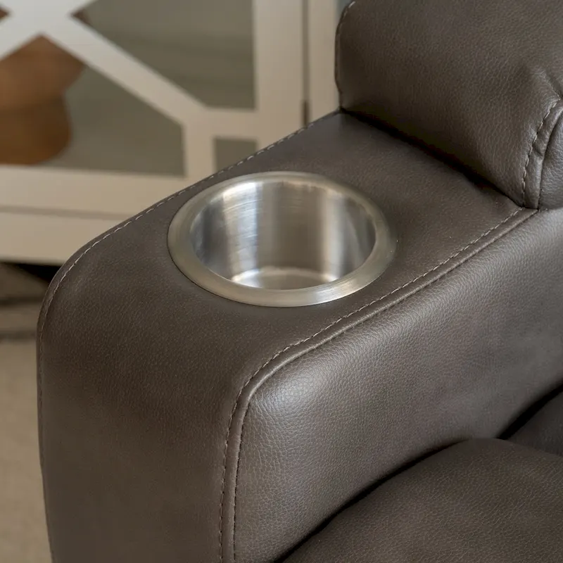 Gilbert Mushroom Faux Leather Power Lift Massage Recliner