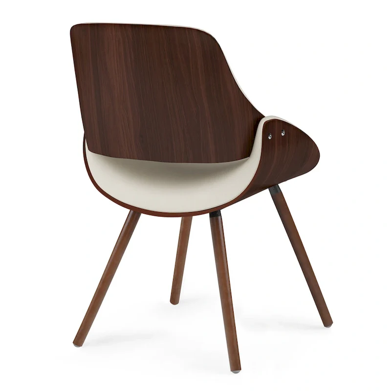 WYNDENHALL Malone Bentwood Dining Chair in Cream Faux Leather - 22.8 D x 20.9 W x 30.9H