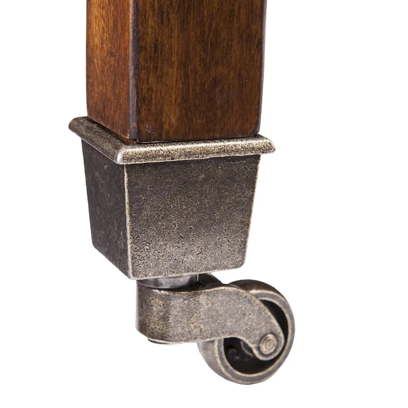 SEI Furniture Zhori Mid Century Modern 3-Tier Faux Wood Bar Cart with Sleek Metal Details and Ample Storage Space