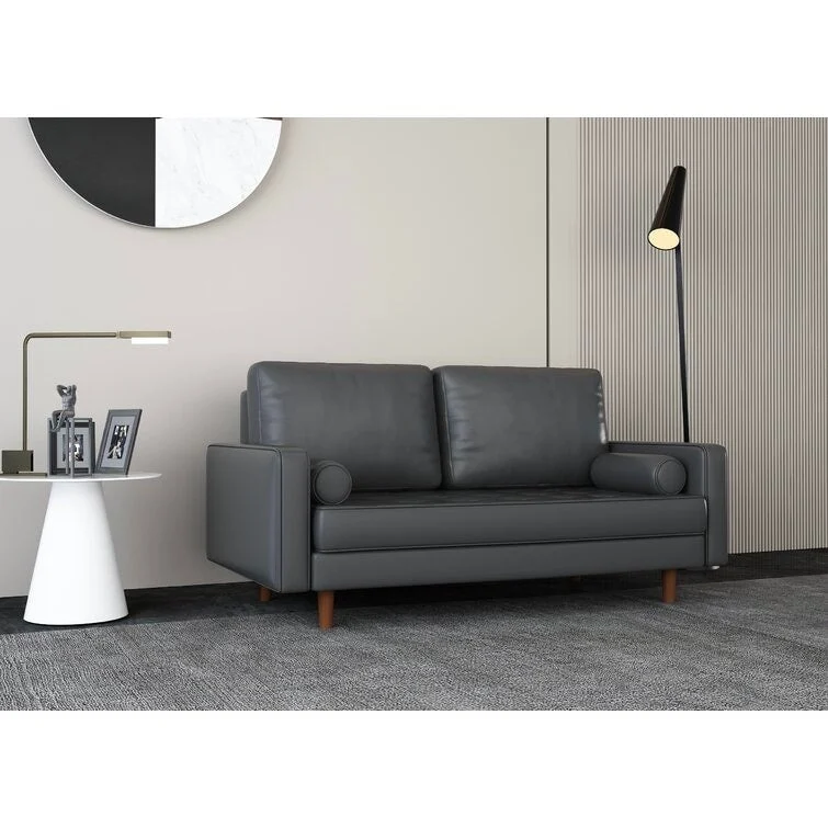 70 Upholstery Leather Square Arm Sofa