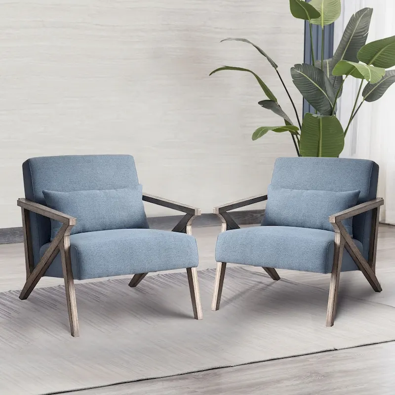 Accent Armchair Solid Hardwood Upholstered