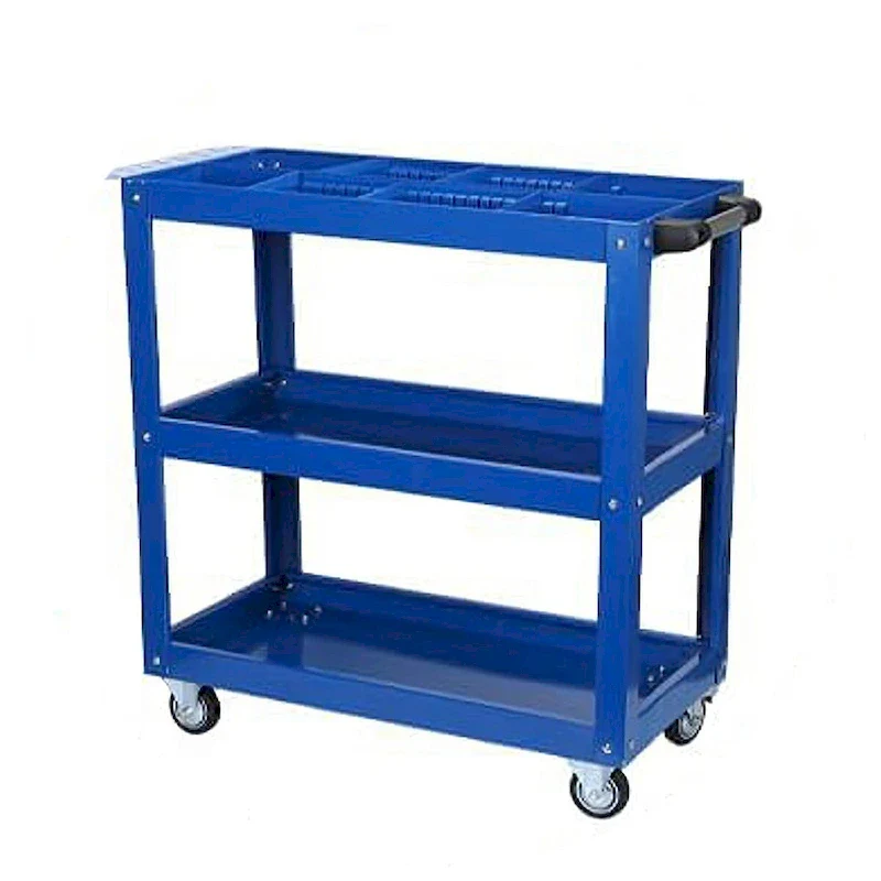 3 Tier Tool Cart on Wheels, 450 LBS Heavy Duty Steel Utility Cart w/Lockable Wheels for kitchen,Garage, Warehouse