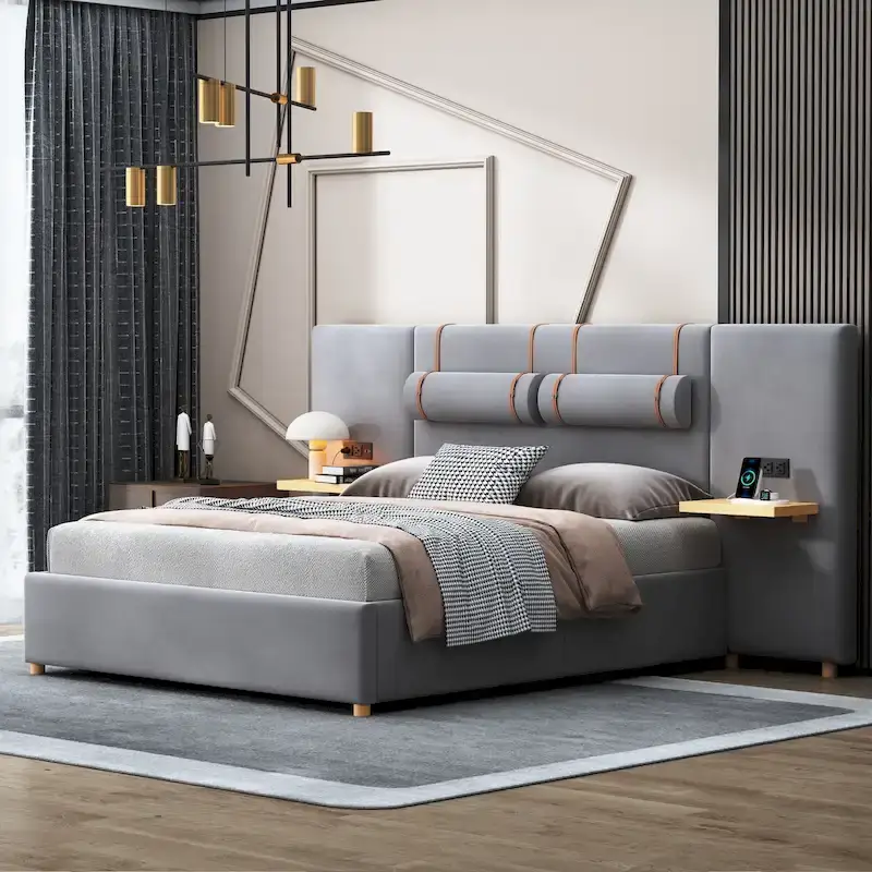 Queen Upholstered Platform Bed