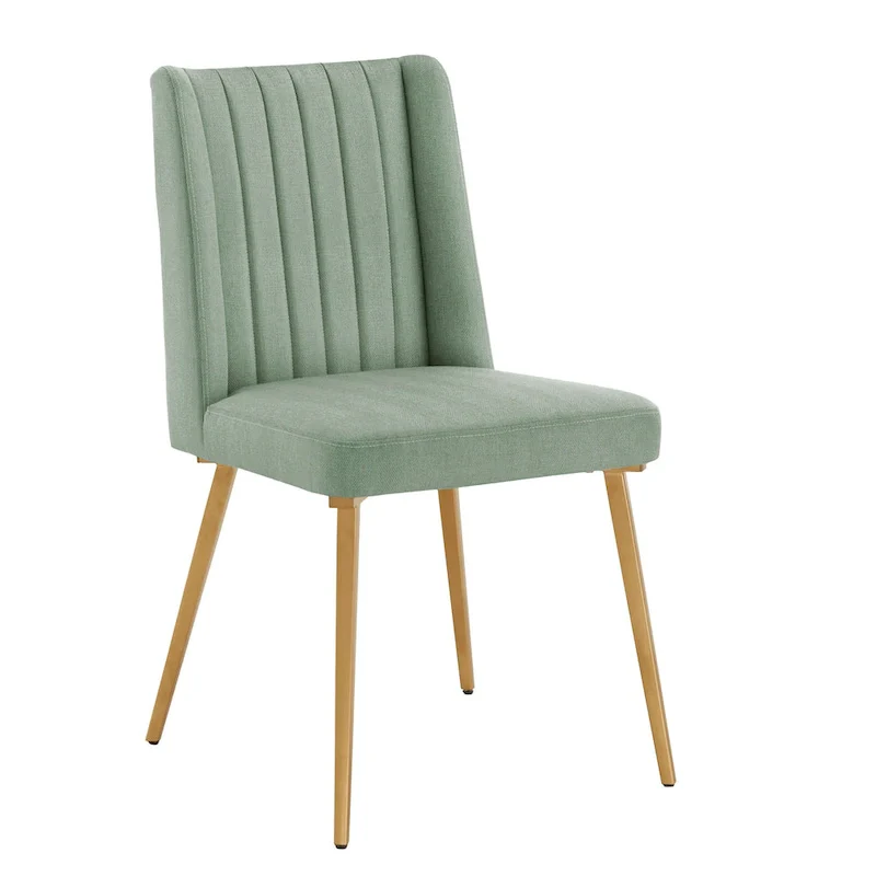 Gold Finish Fabric Dining Chair (Set of 2)
