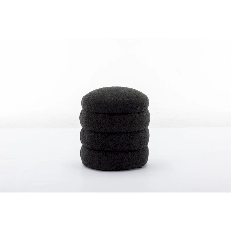 Soft Velvet Round Ottoman Footrest Stool