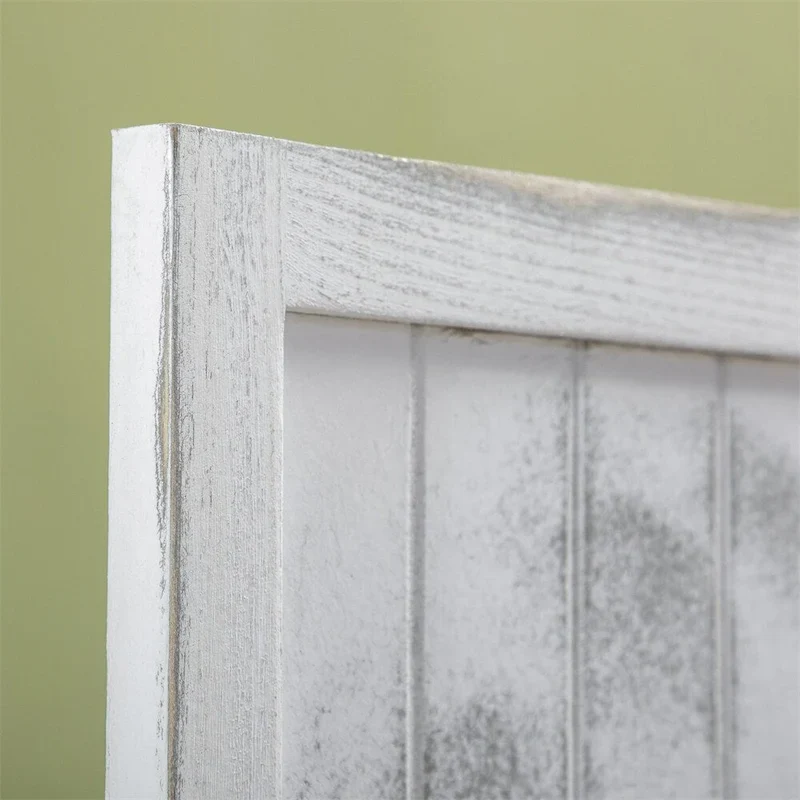 4 Panel Folding Wood Privacy Screen with Metal Hinges