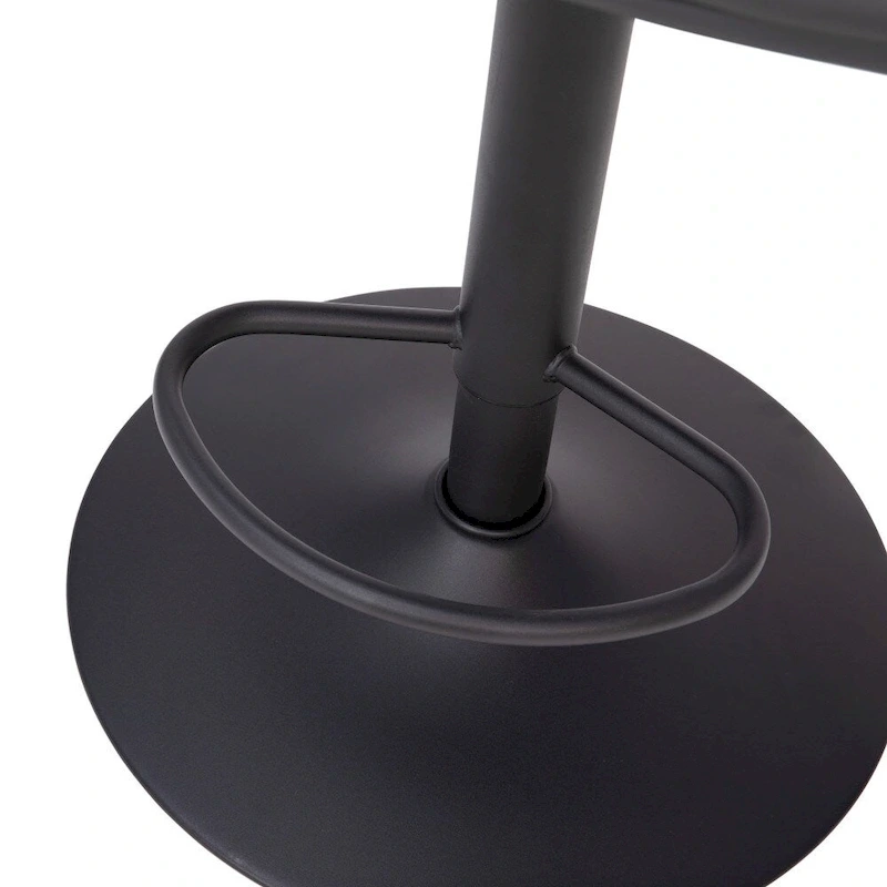 Modern Channel Stitched Adjustable Height Swivel Barstool with Footrest