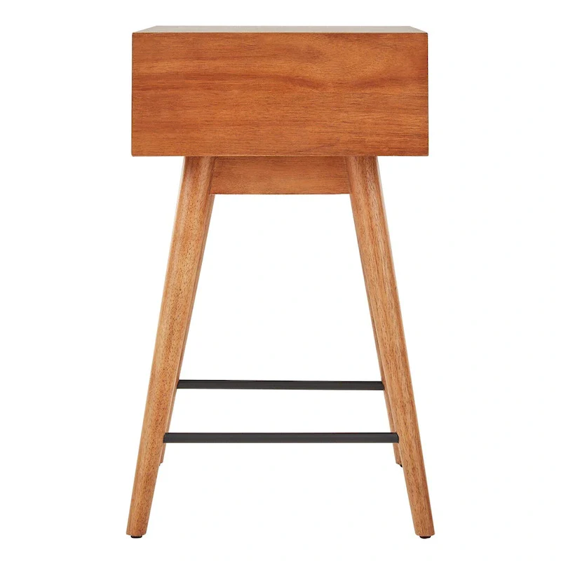 Mid-Century Modern Wood End Table with 1 Drawer, Compact Nightstand Side Table