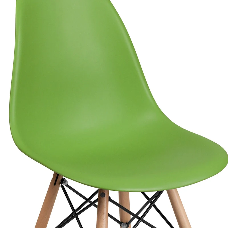 Plastic Chair with Wooden Legs