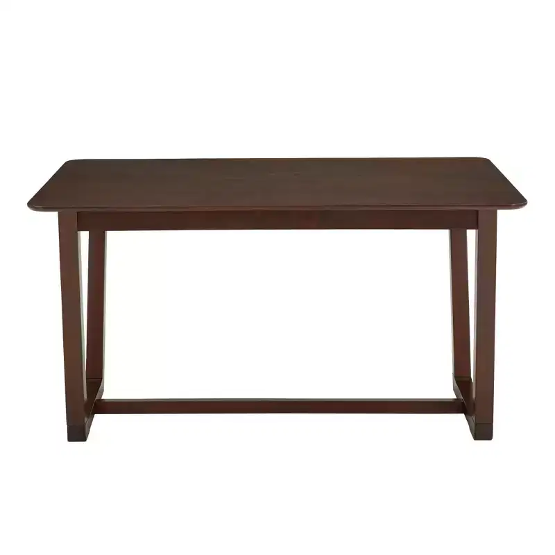Brown Rectangular Dining Table, Trestle Style, Seats 4